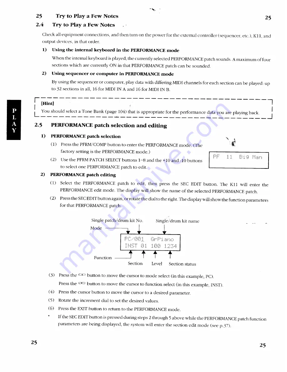 Kawai K 11 Owner'S Manual Download Page 25