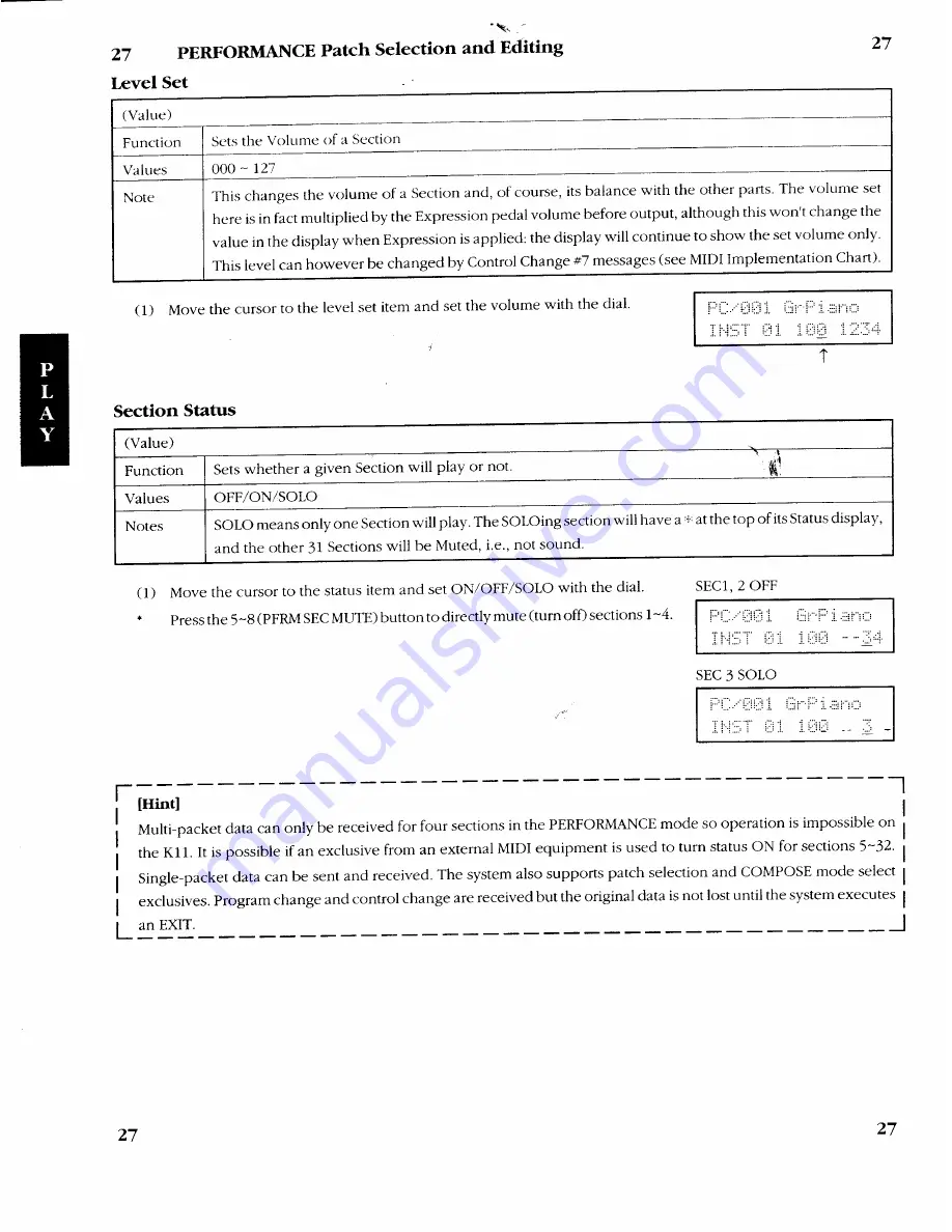 Kawai K 11 Owner'S Manual Download Page 27