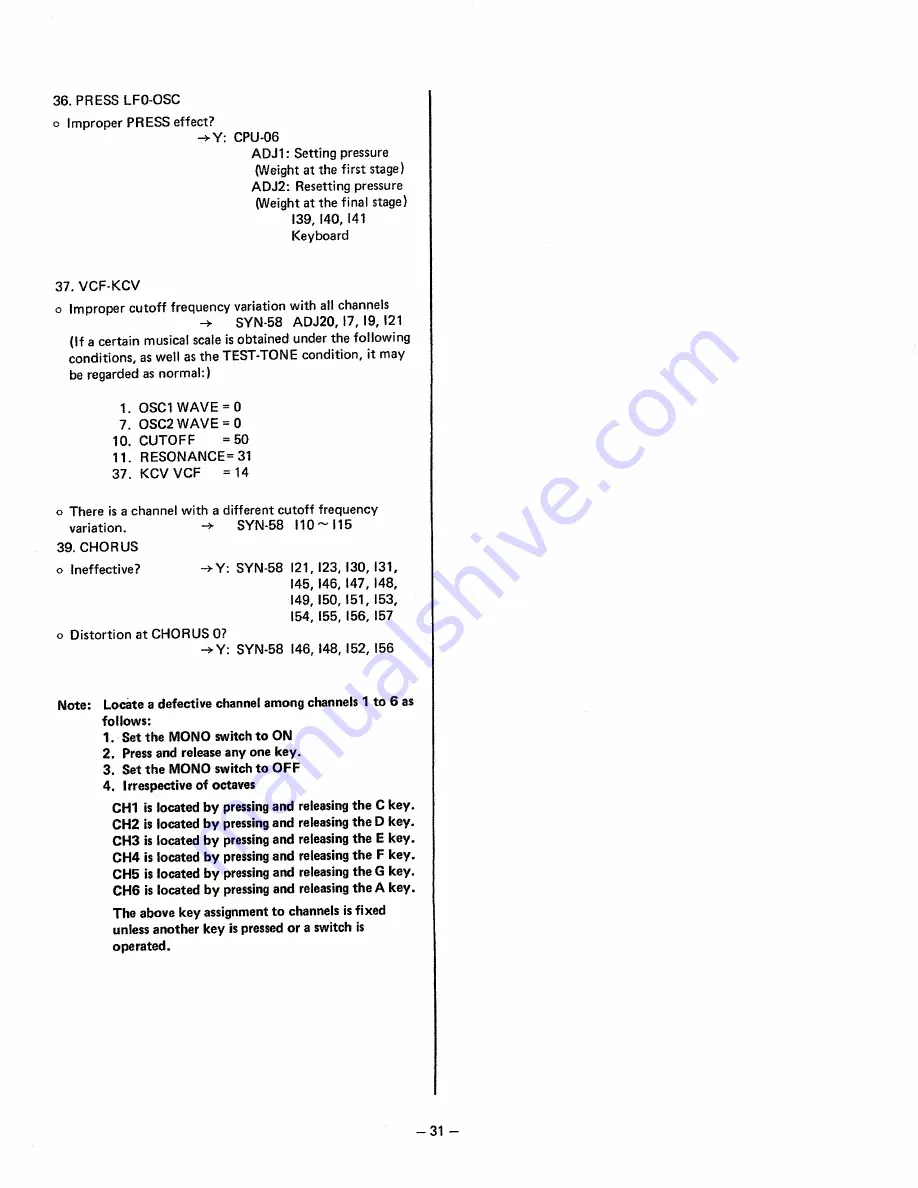 Kawai K3 Service Manual Download Page 33