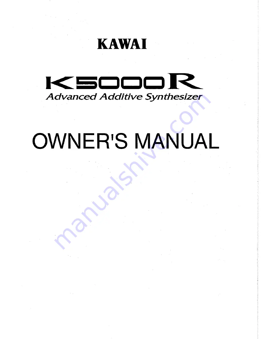 Kawai K5000R Owner'S Manual Download Page 1