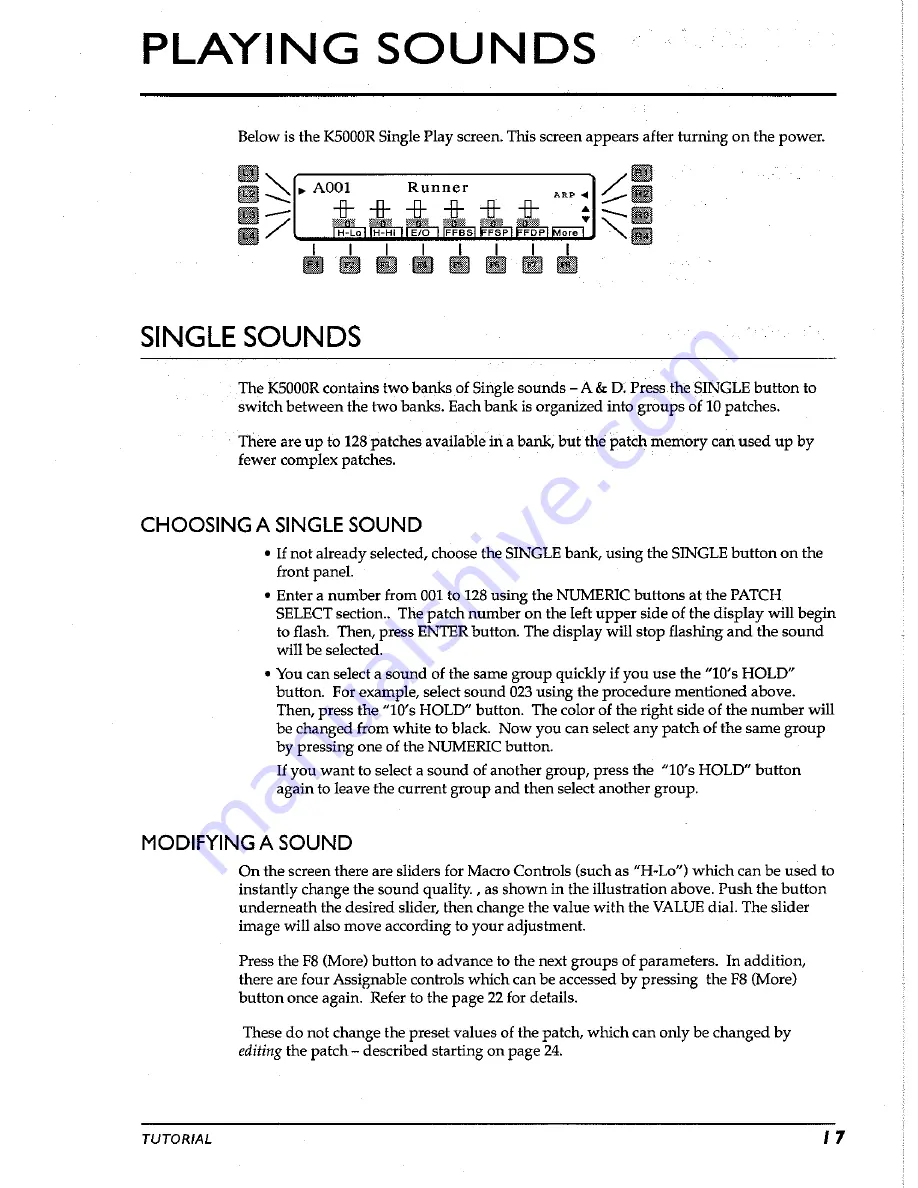 Kawai K5000R Owner'S Manual Download Page 17