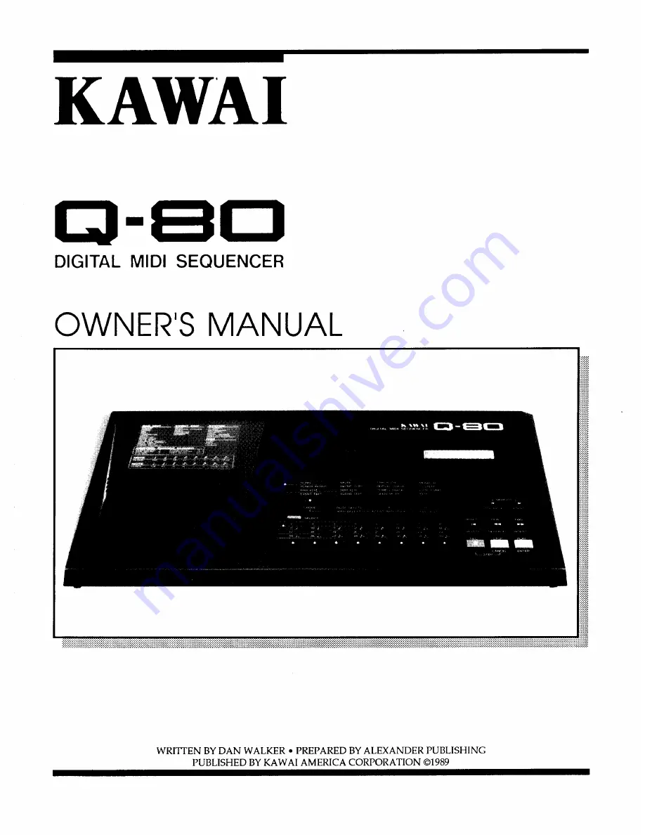 Kawai Q-80 Owner'S Manual Download Page 1