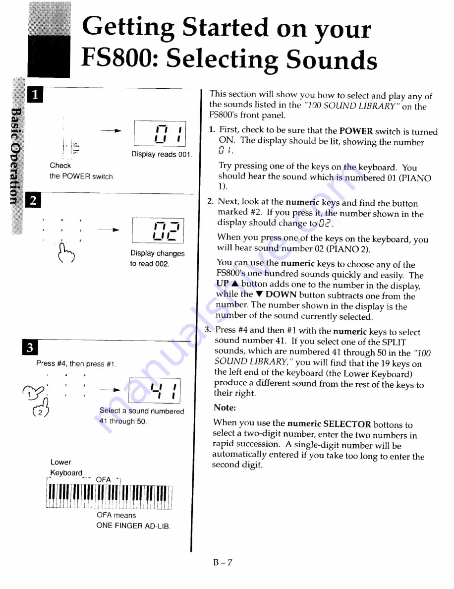 Kawai SUPERBOARD FS800 Owner'S Manual Download Page 10