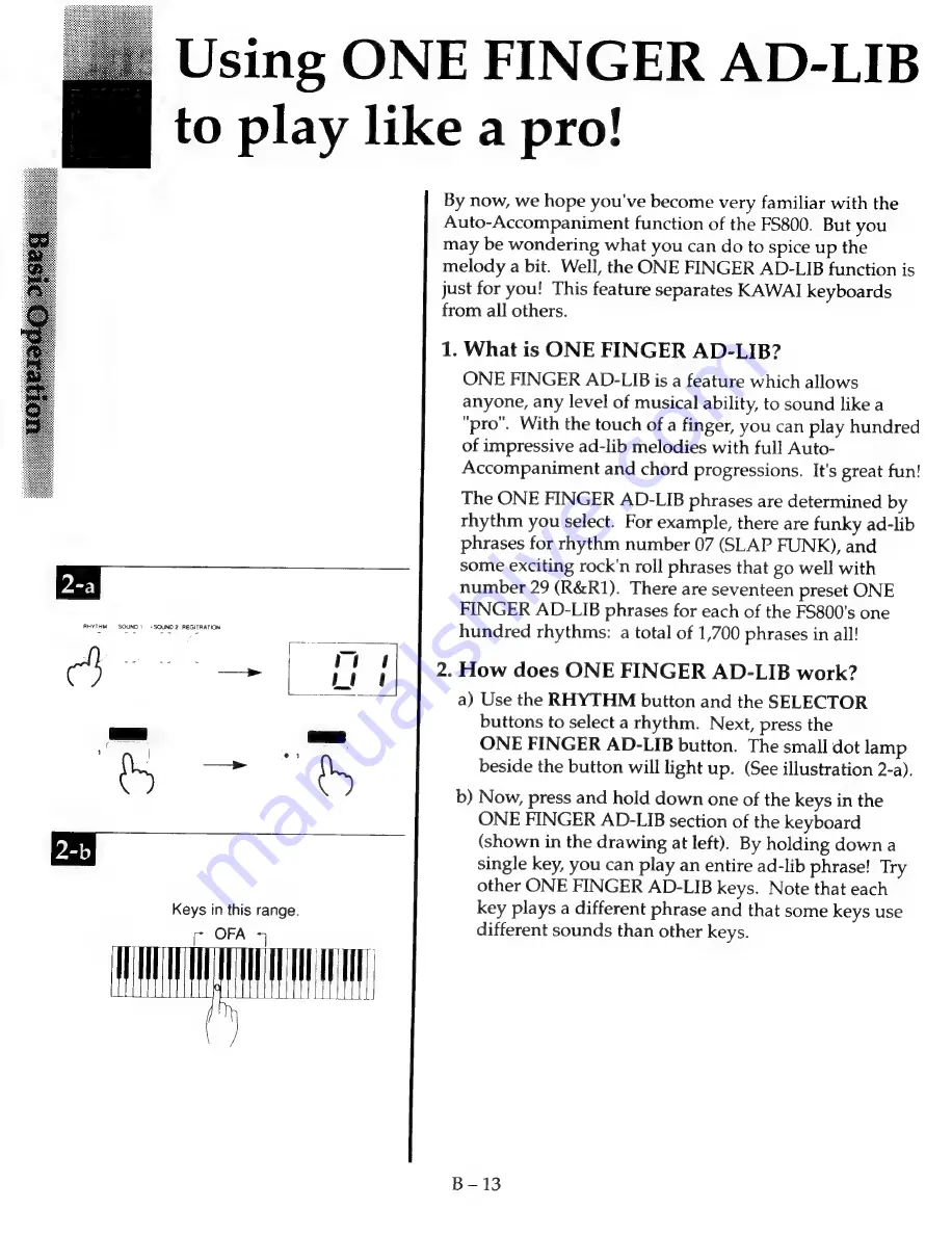 Kawai SUPERBOARD FS800 Owner'S Manual Download Page 16