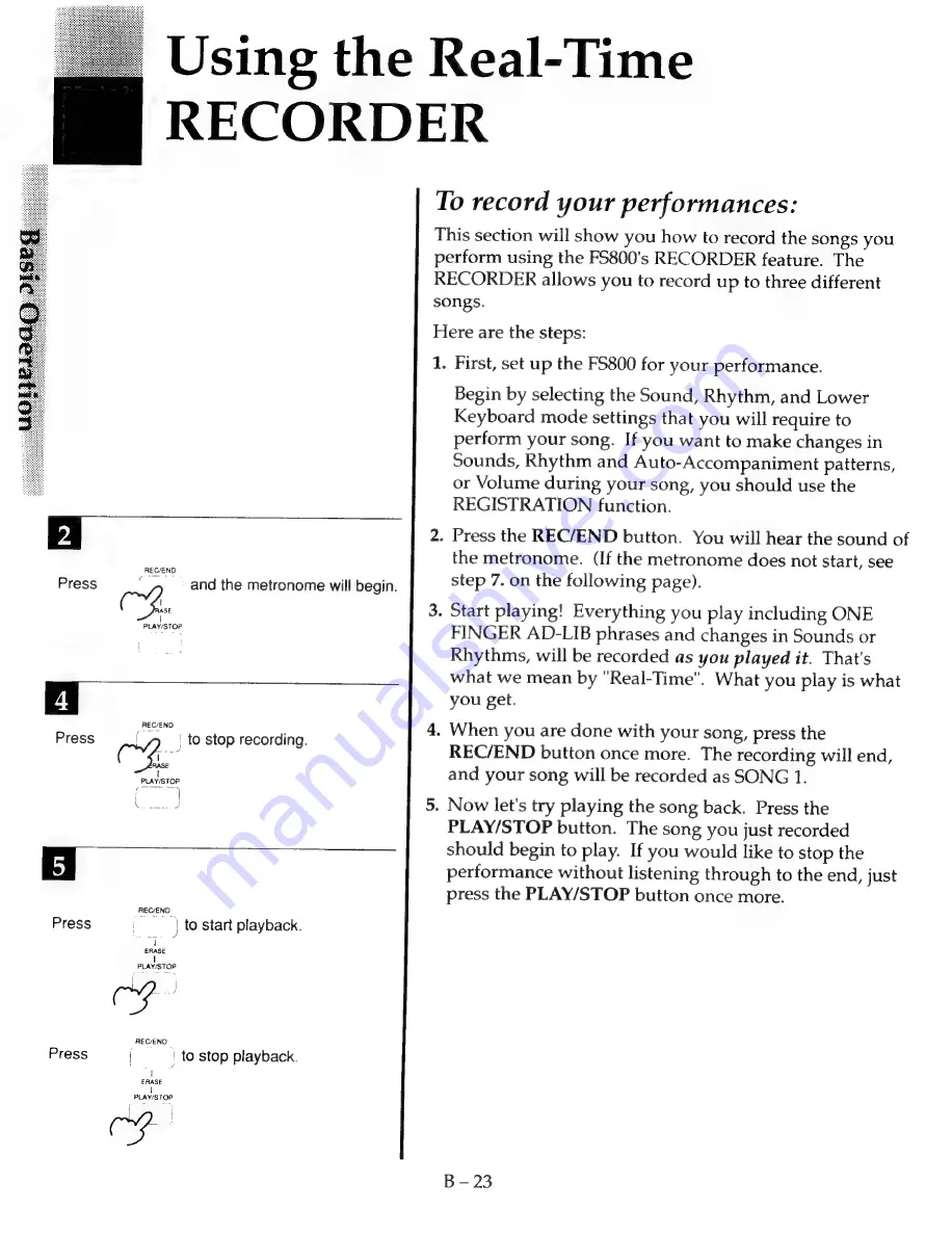 Kawai SUPERBOARD FS800 Owner'S Manual Download Page 26