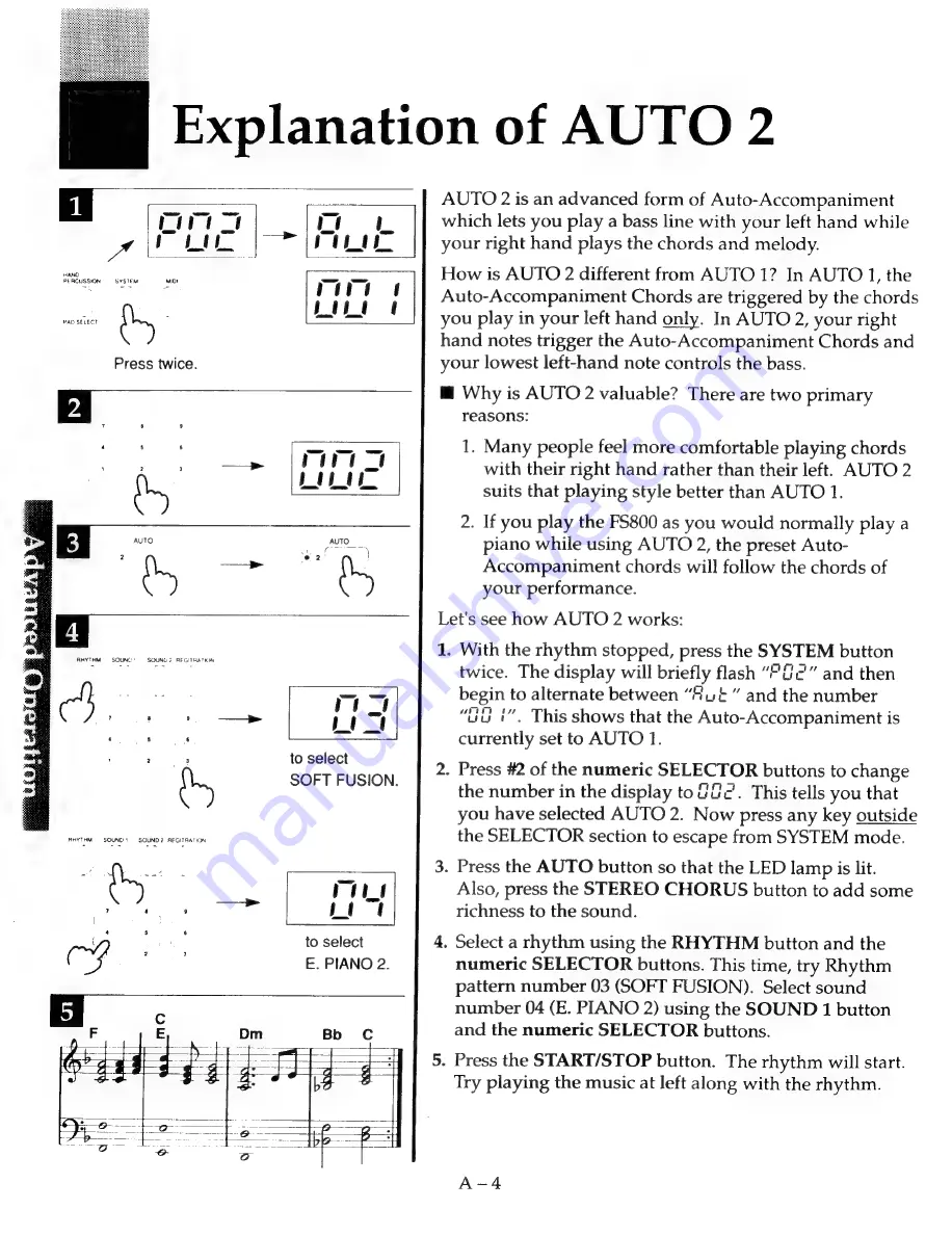 Kawai SUPERBOARD FS800 Owner'S Manual Download Page 32