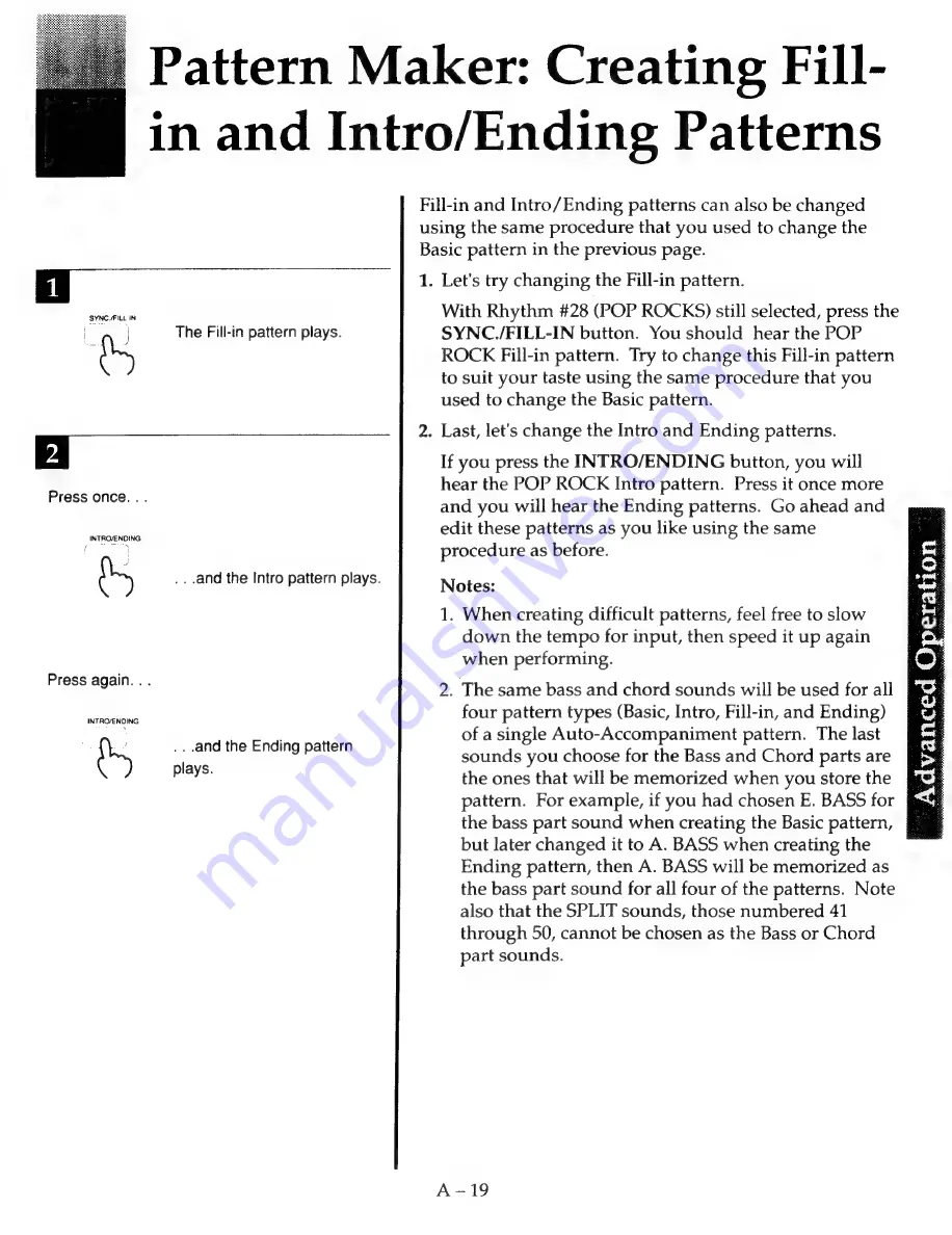 Kawai SUPERBOARD FS800 Owner'S Manual Download Page 47