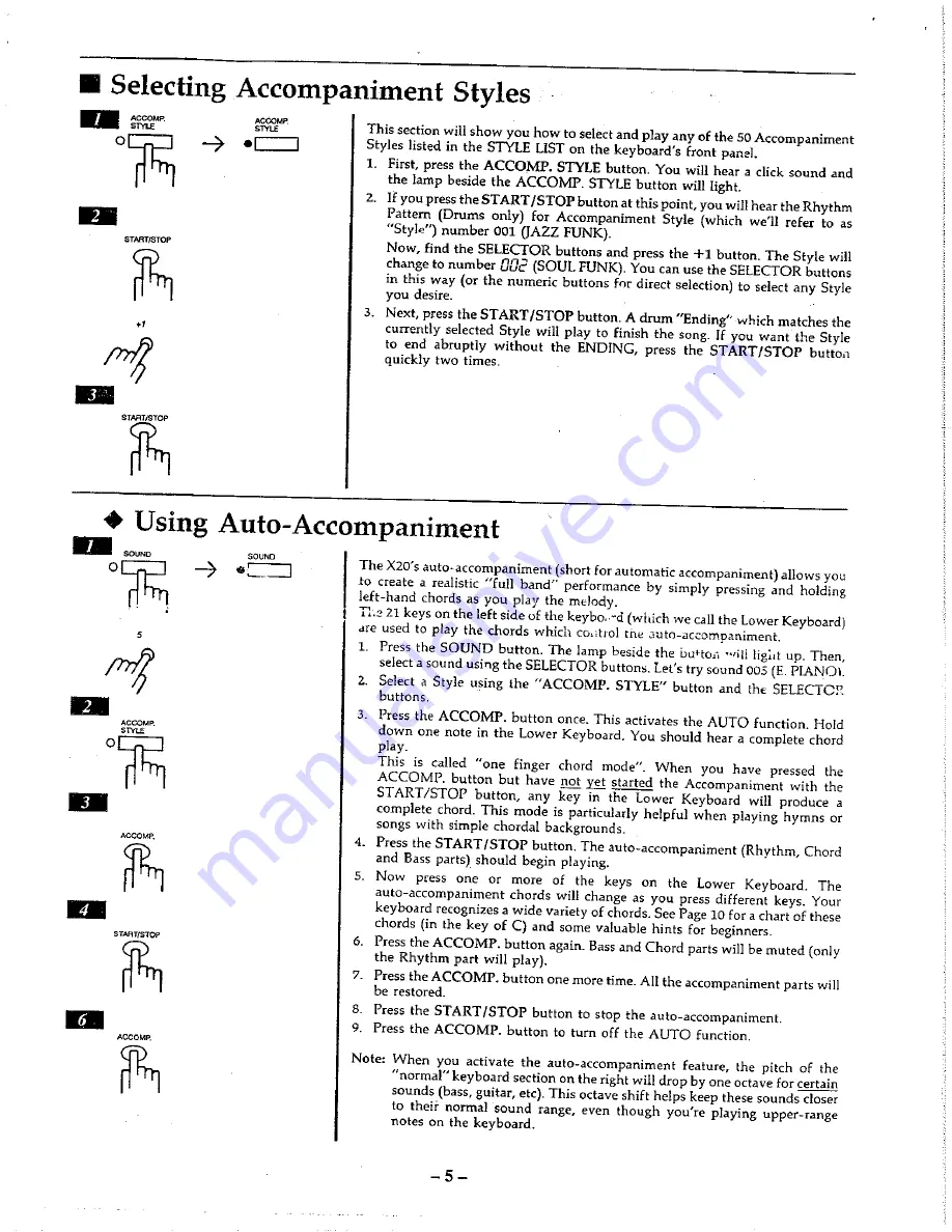 Kawai X20 Owner'S Manual Download Page 5