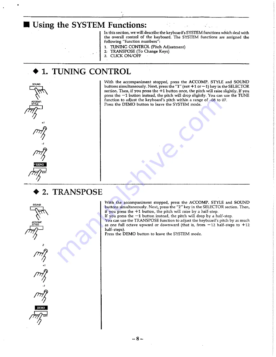 Kawai X20 Owner'S Manual Download Page 8