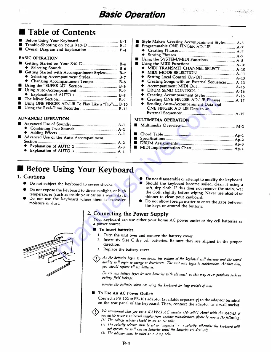 Kawai X40-D Owner'S Manual Download Page 2