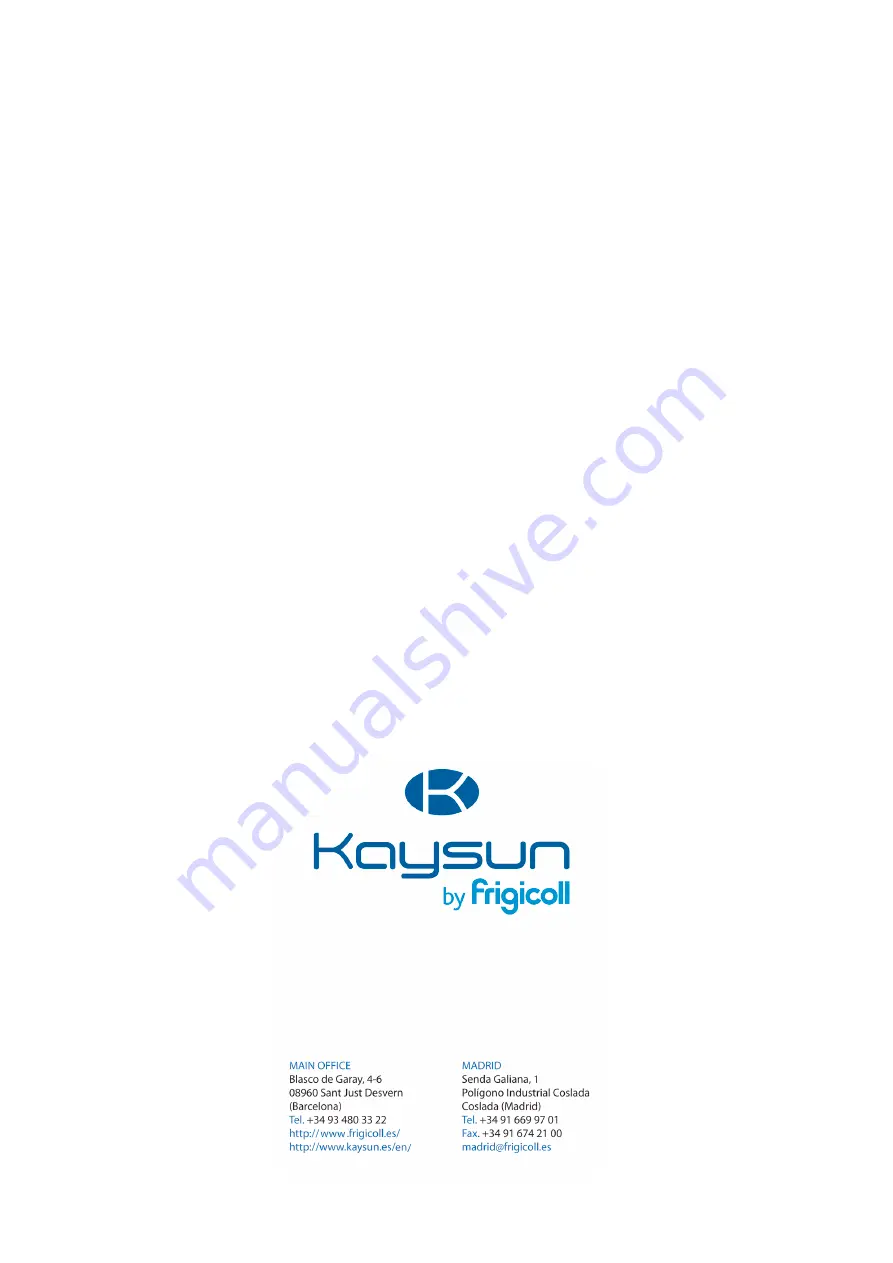 Kaysun KSEF-22 DN5.0 Owners & Installation Manual Download Page 60