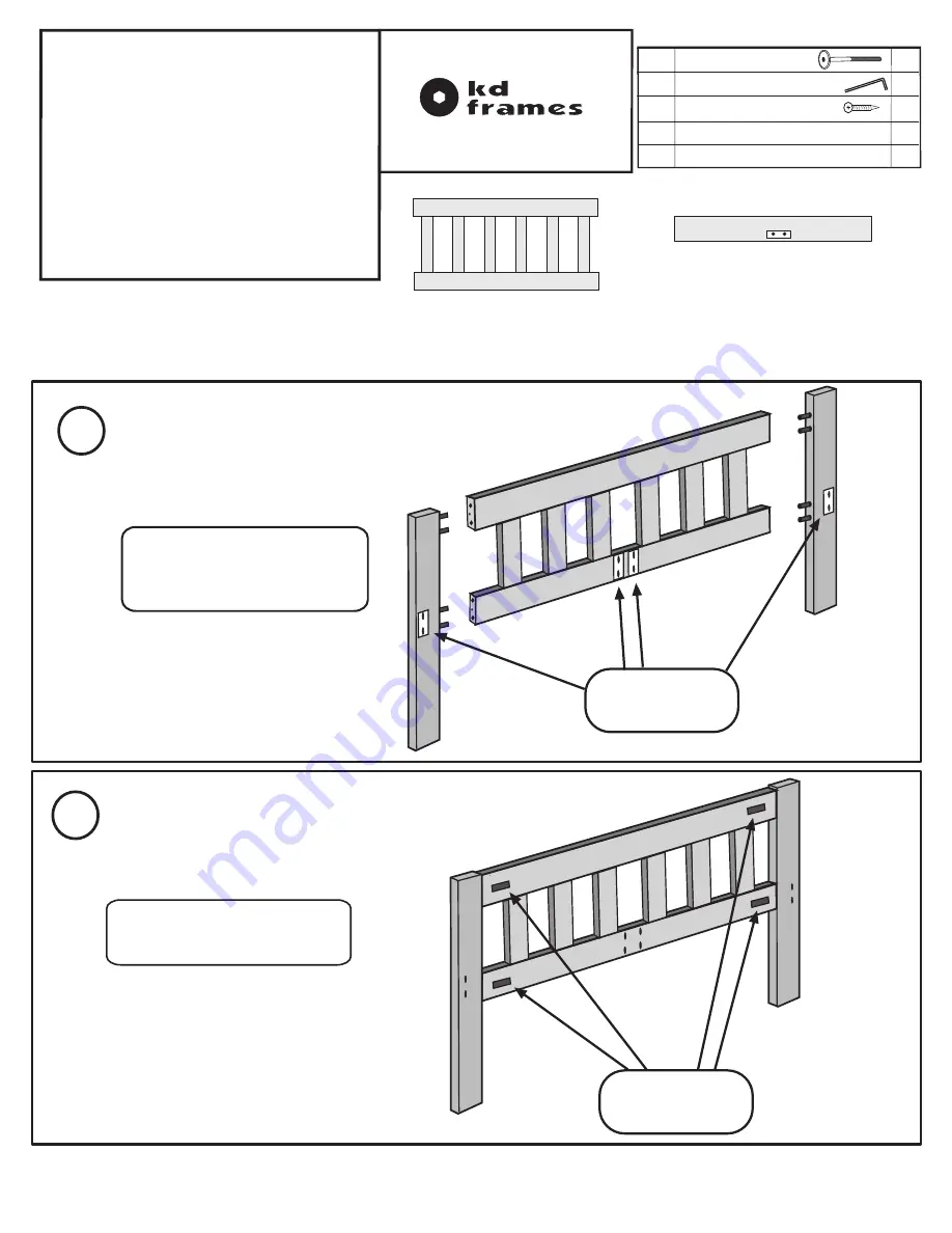 kd frames Charleston Headboard 7992-CH-F Instructions Download Page 1