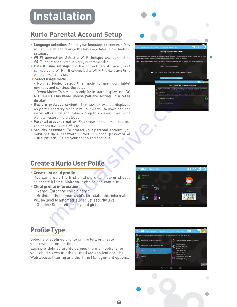 KD interactive kurio tab Setup Manual Download Page 2
