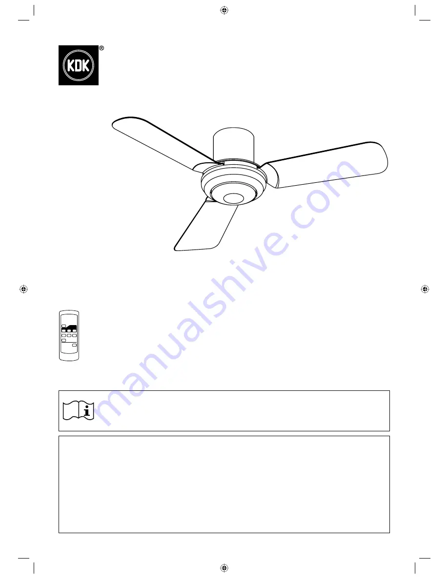 KDK K11Z1 Operating And Installation Instructions Download Page 1