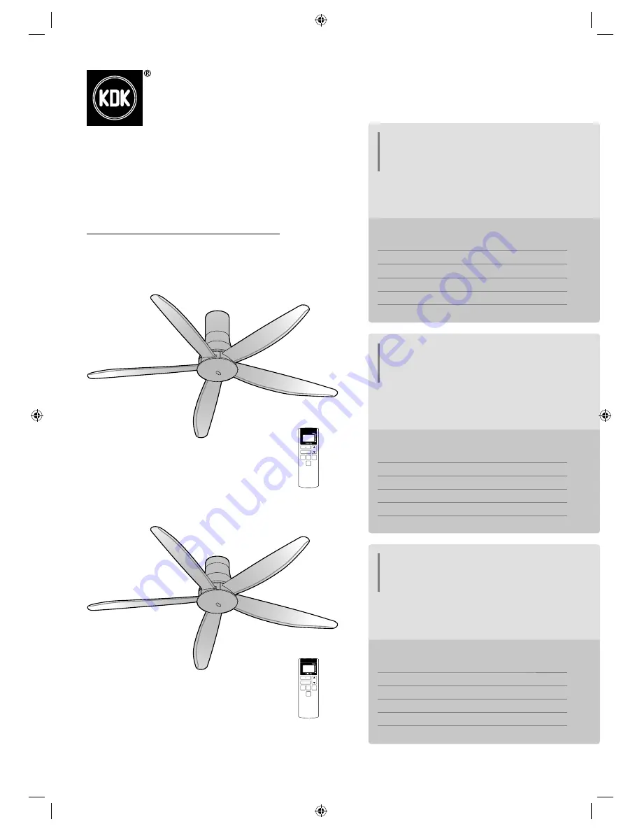 KDK K15Z5 Operating And Installation Instructions Download Page 1