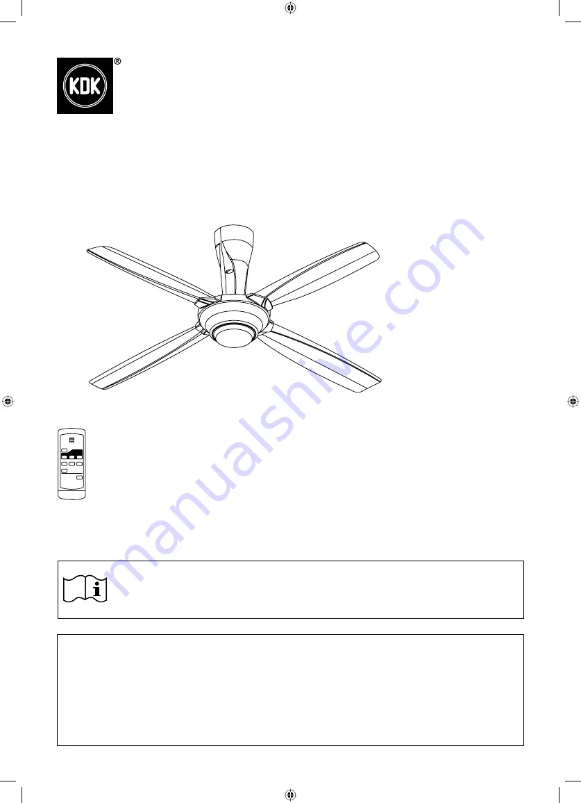 KDK M56PR Operating And Installation Instructions Download Page 1