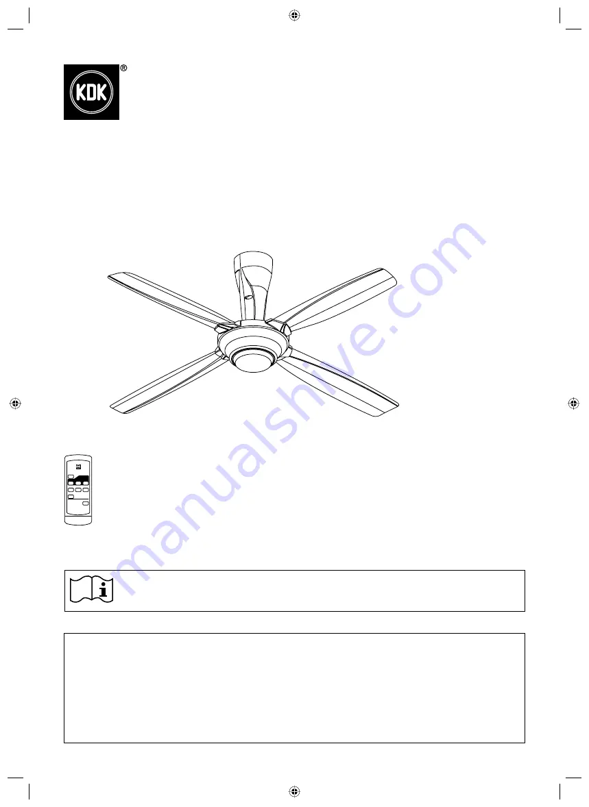 KDK M56QR Operating And Installation Instructions Download Page 1