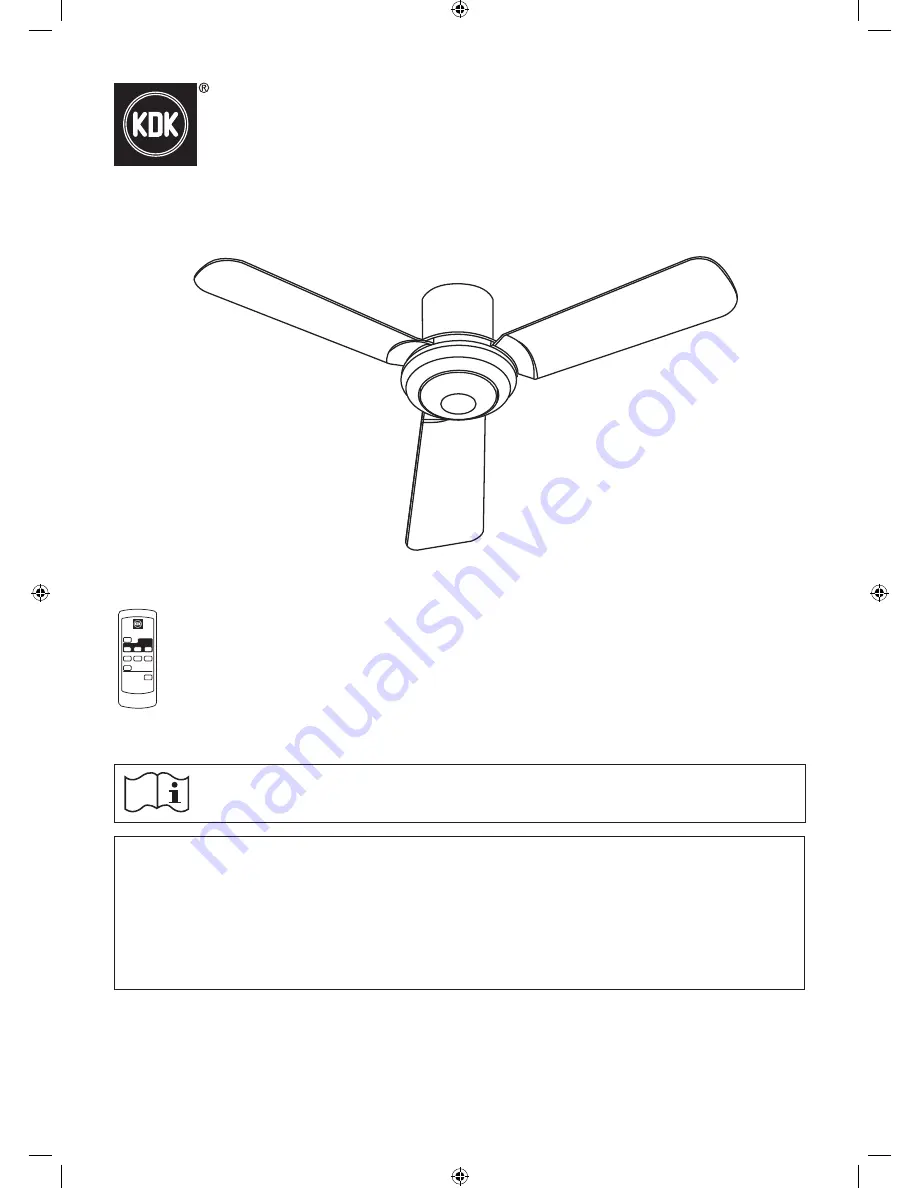 KDK R48SP Operating And Installation Instructions Download Page 1