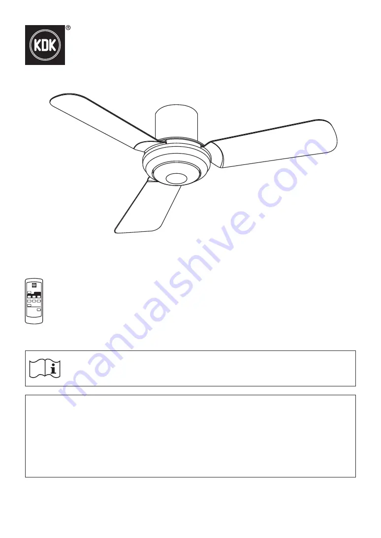 KDK S44XU Operating And Installation Instructions Download Page 1