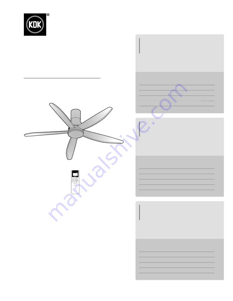 KDK U60FW Operating And Installation Instructions Download Page 1