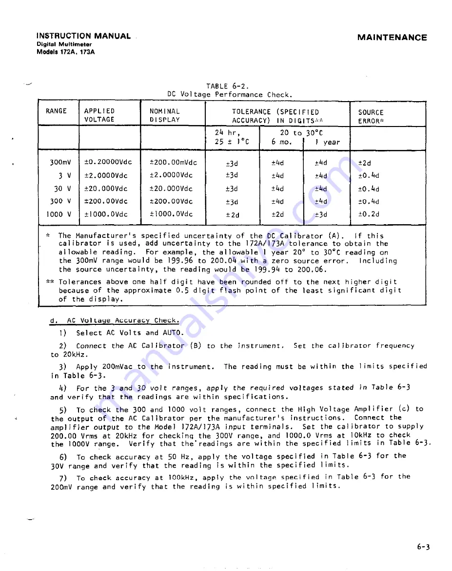 Keithley 172A Instruction Manual Download Page 79