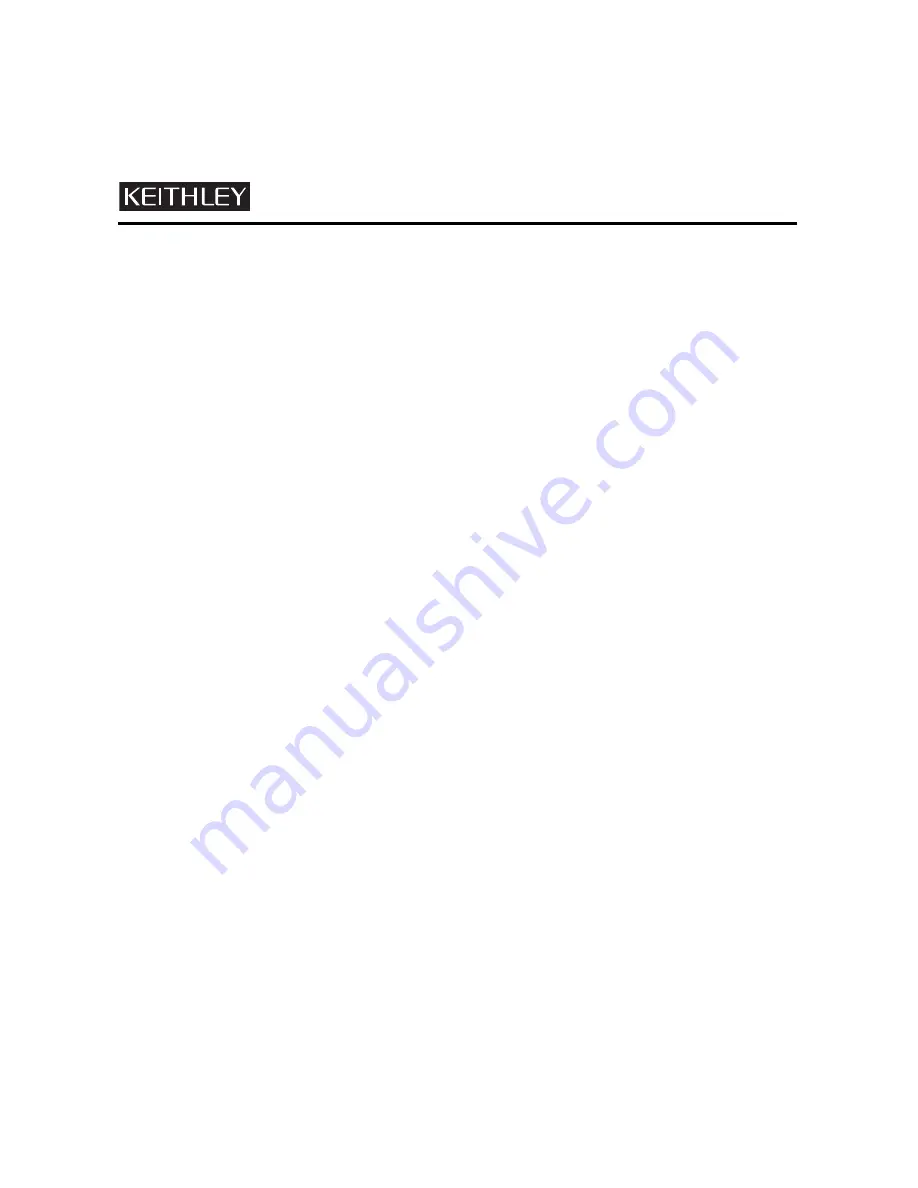 Keithley 2010 Service Manual Download Page 5