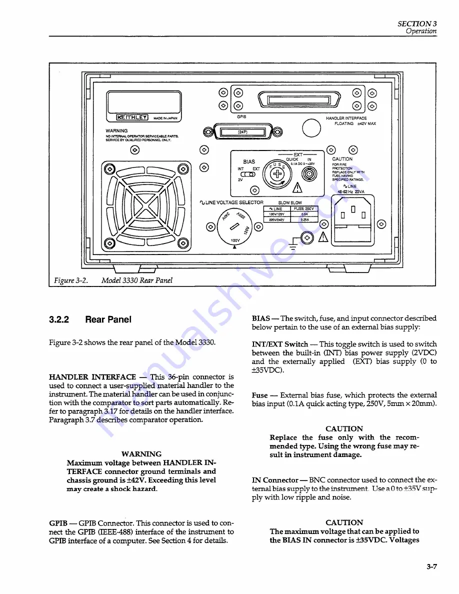 Keithley 3330 Operator'S Manual Download Page 28