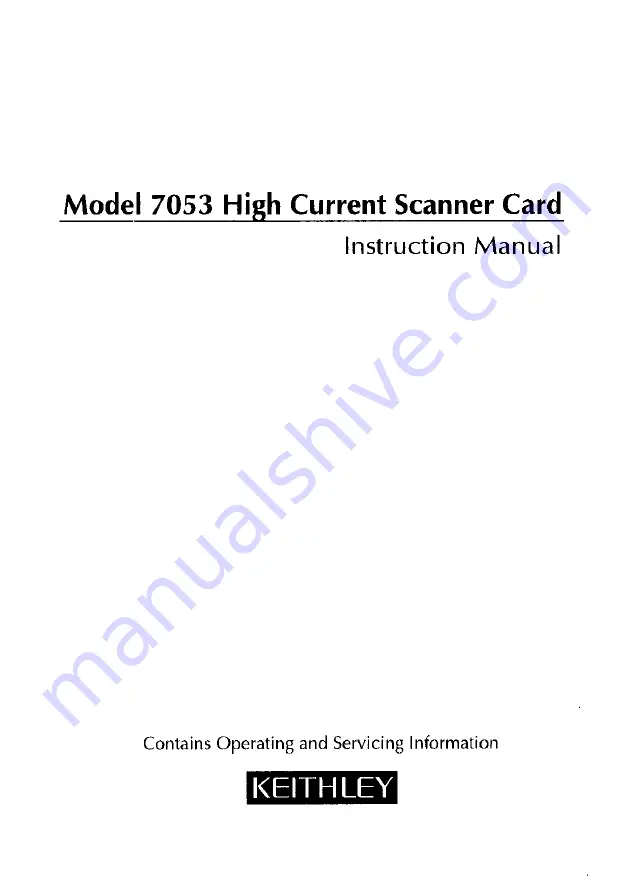 Keithley 7053 Instruction Manual Download Page 2