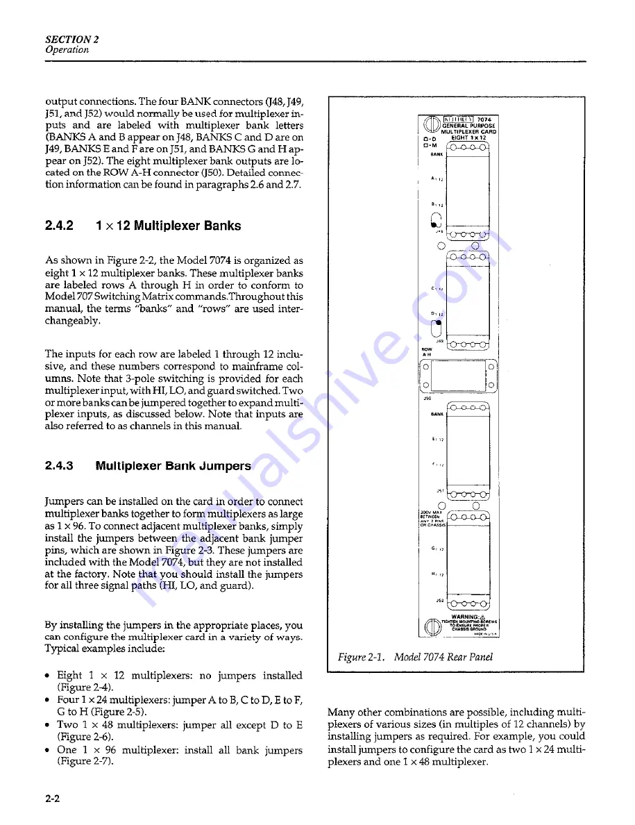 Keithley 7074 Instruction Manual Download Page 20