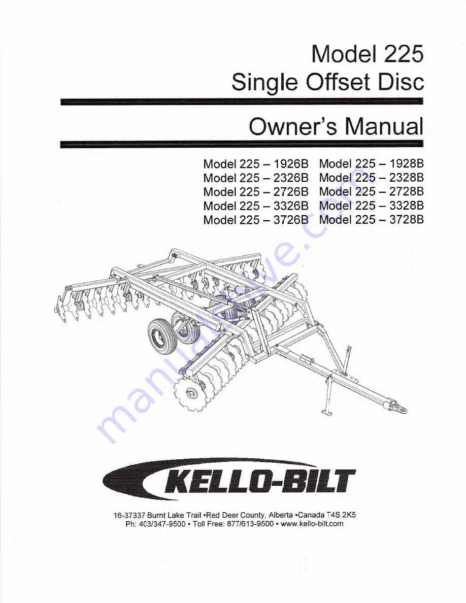 KELLO-BILT 225 Скачать руководство пользователя страница 1