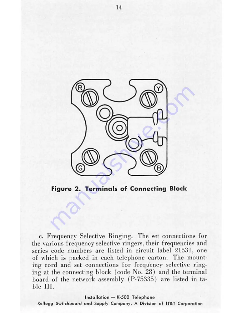 Kellogg K-500 Installation And Maintenance Manual Download Page 20