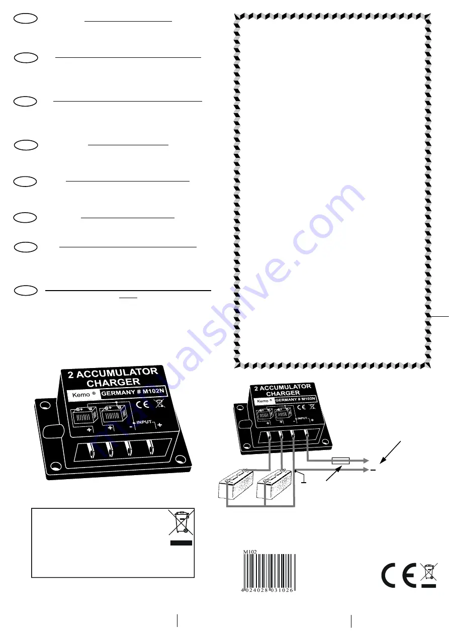 Kemo Electronic M102N Quick Manual Download Page 1