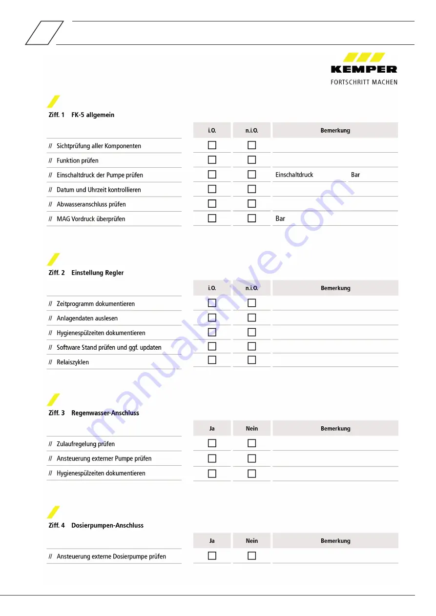 Kemper FK-5 Maintenance Instruction Download Page 13