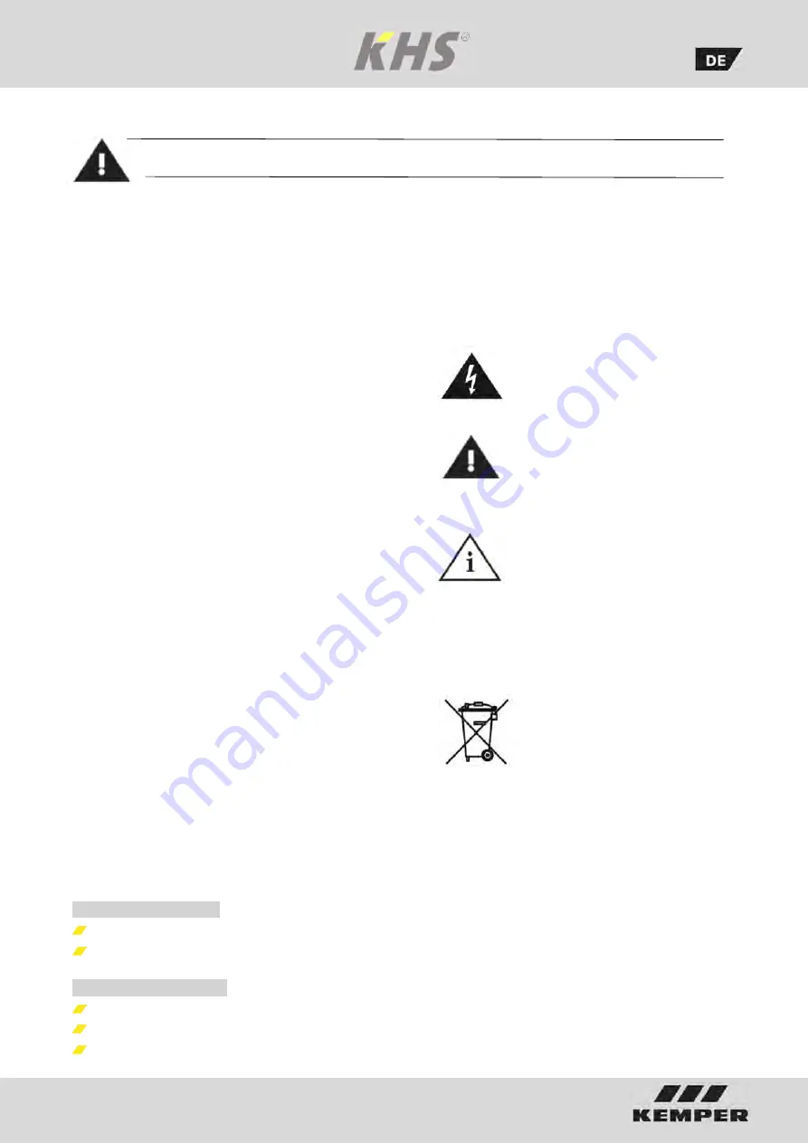 Kemper KHS  686 01 Installation And Operating Manual Download Page 2