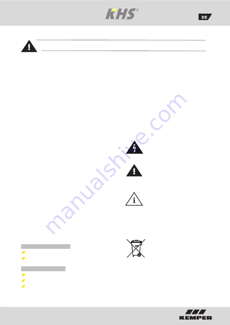 Kemper KHS 686 04 Installation And Operating Manual Download Page 2