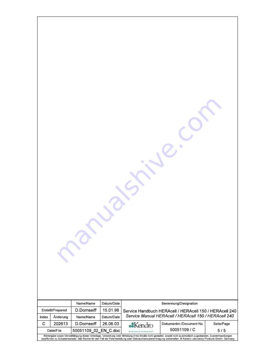 Kendro HERAcell 150 Operating Instructions Manual Download Page 156