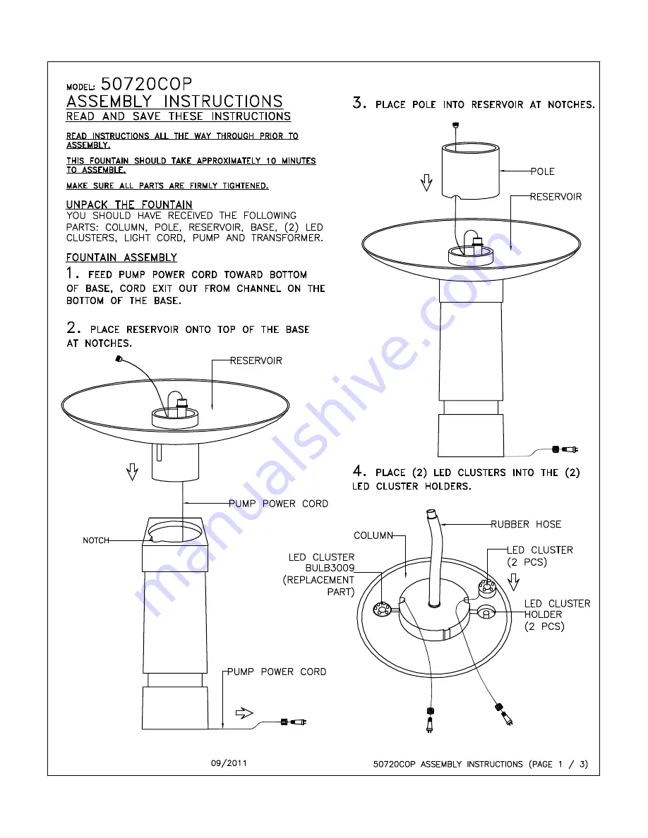 Kenroy Home 50720COP Assembly Instructions Download Page 1