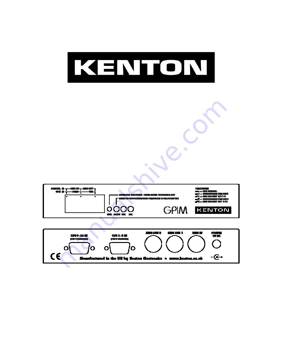 Kenton GPIM-16 Скачать руководство пользователя страница 1