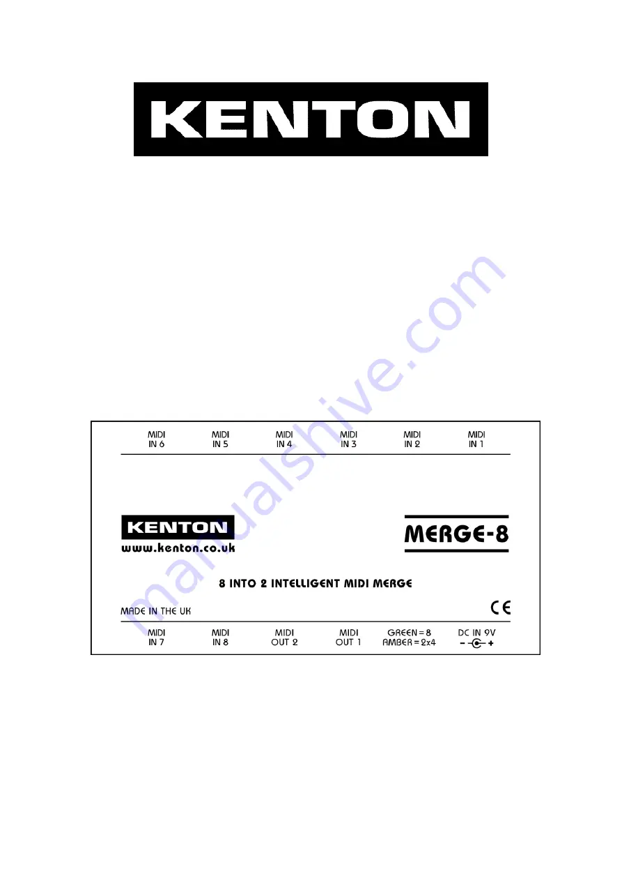 Kenton MERGE-8 Operating Manual Download Page 1