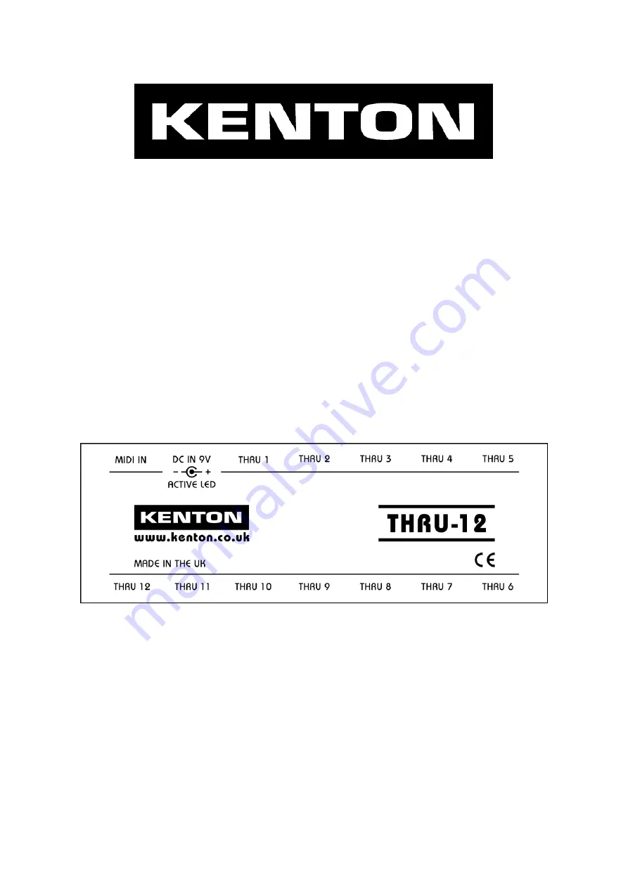 Kenton THRU-12 Operating Manual Download Page 1