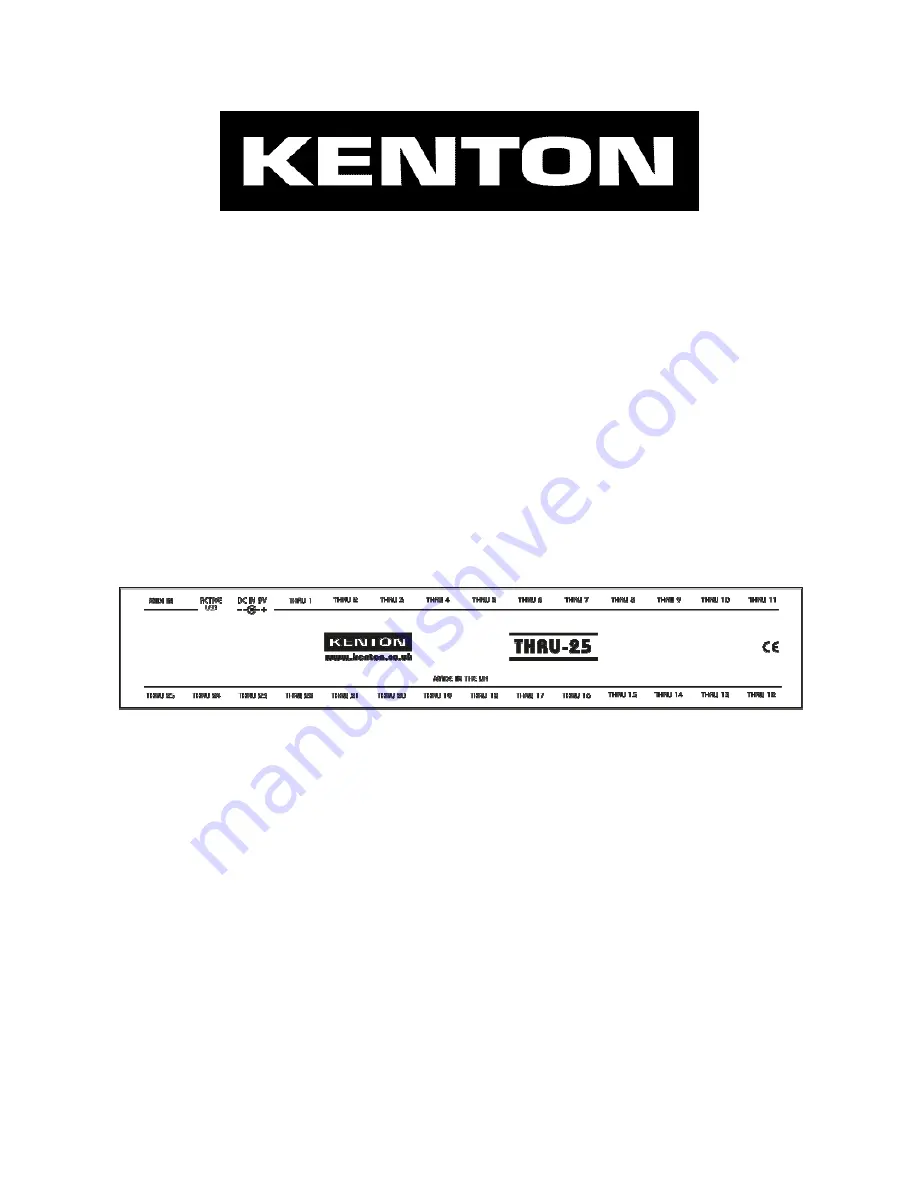 Kenton THRU-25 Operating Manual Download Page 1