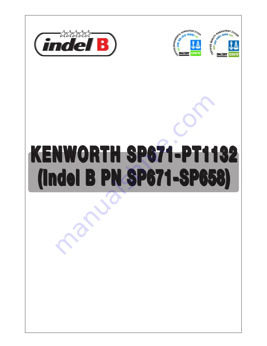 Kenworth SP671-PT1132 Owner'S Manual Download Page 1