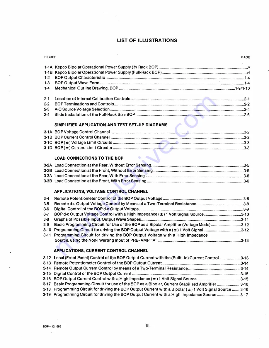 KEPCO BOP 100-1 Operator'S Manual Download Page 13