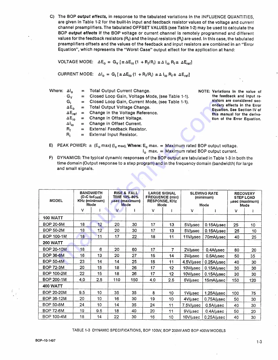 KEPCO BOP 100-1 Operator'S Manual Download Page 19