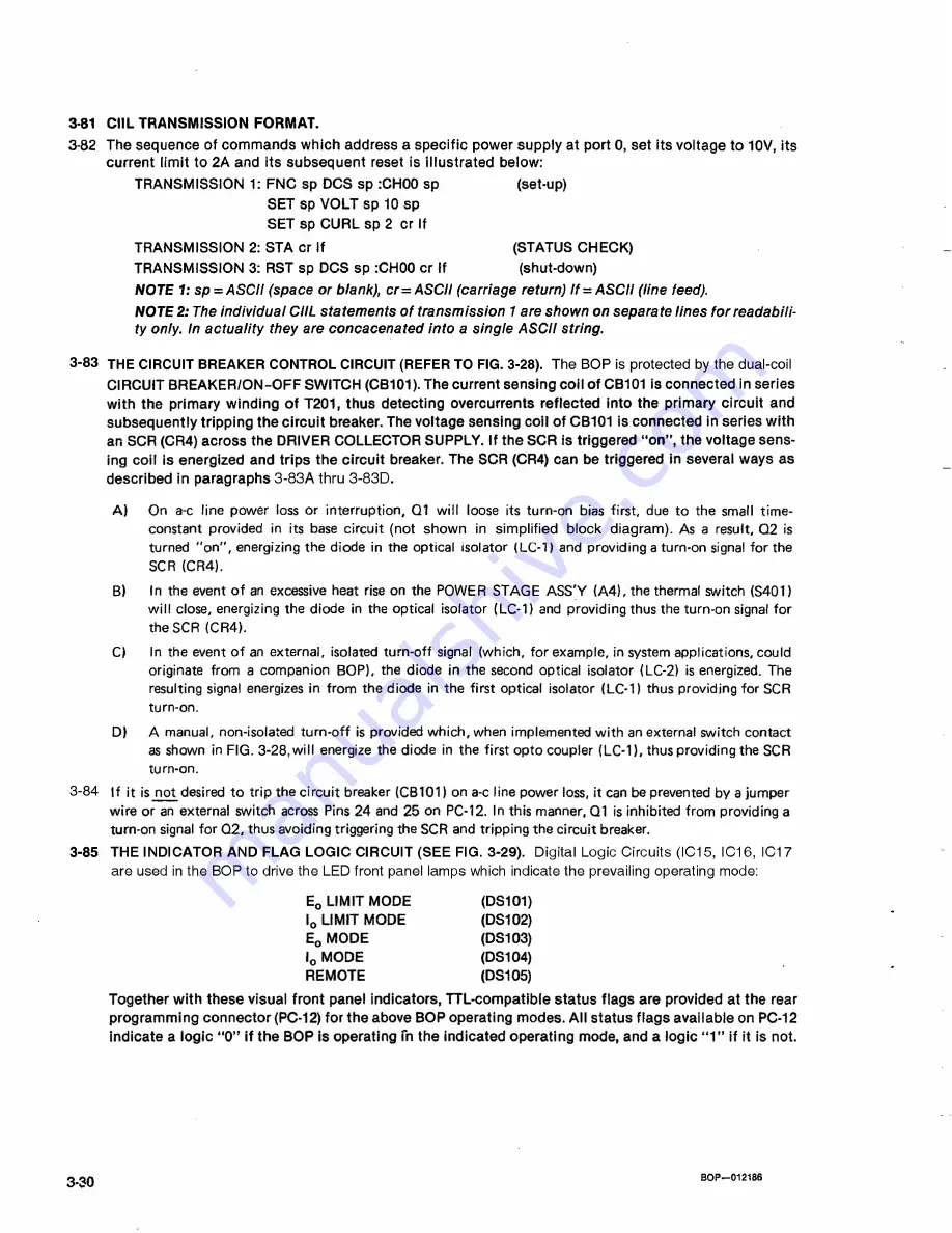 KEPCO BOP 100-1 Operator'S Manual Download Page 62