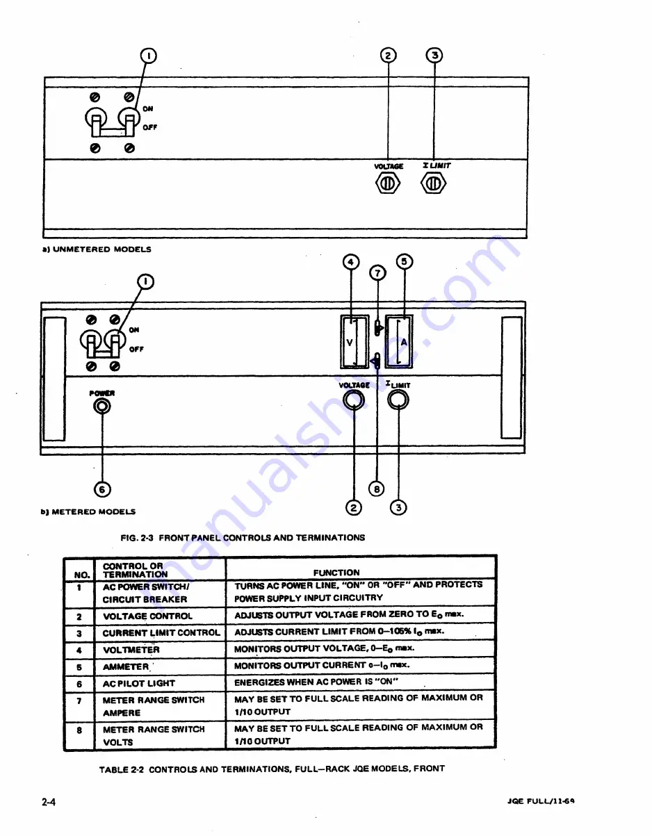 KEPCO JQE 100-10 Operator'S Manual Download Page 18