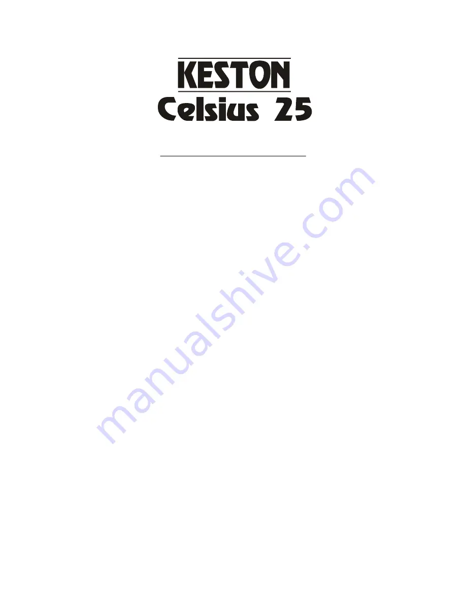 Keston Celsius 25 Installation Instructions Download Page 1