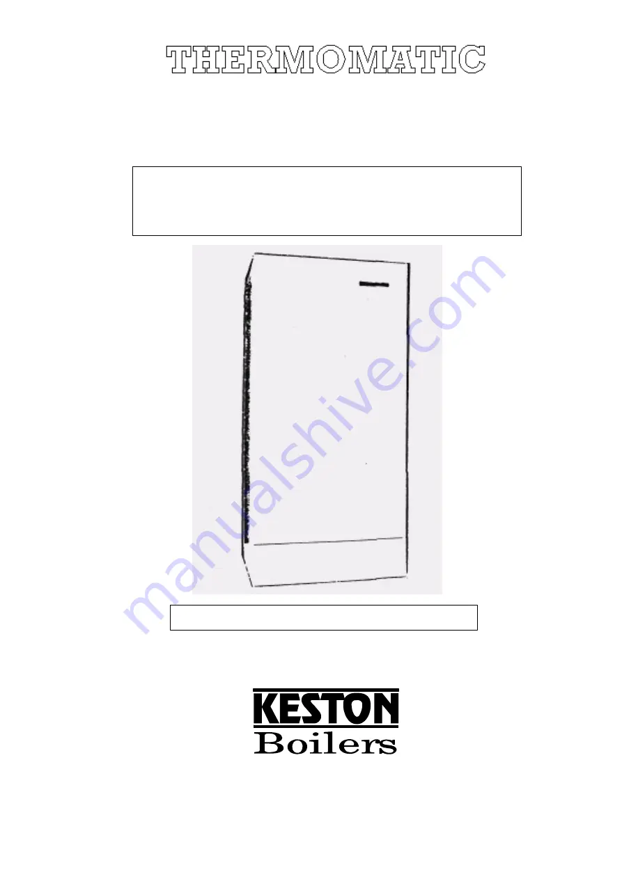 Keston Thermomatic RSM20/FB Installation & Servicing Instructions Manual Download Page 1