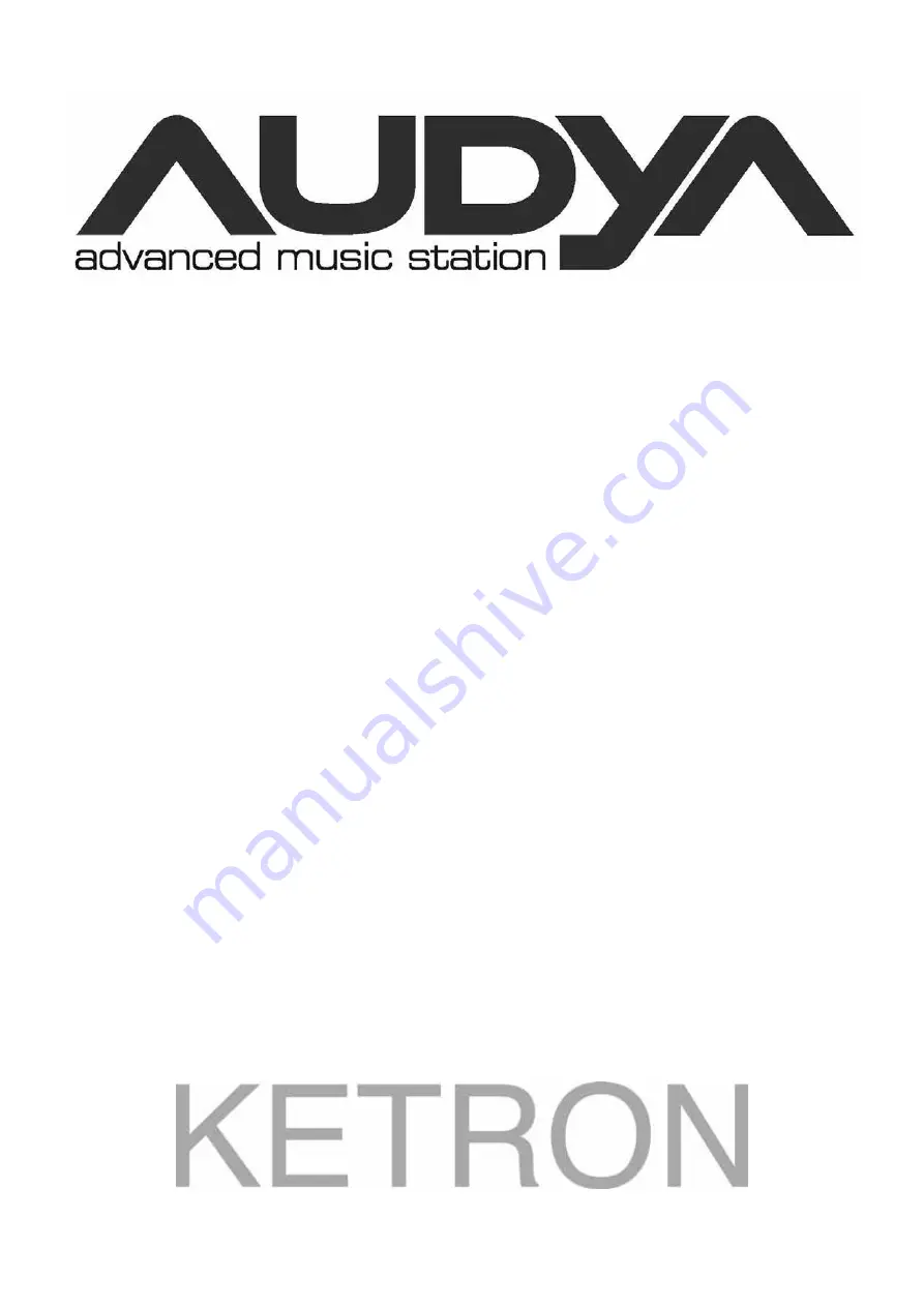 KETRON AUDYA Series Instructions Manual Download Page 1