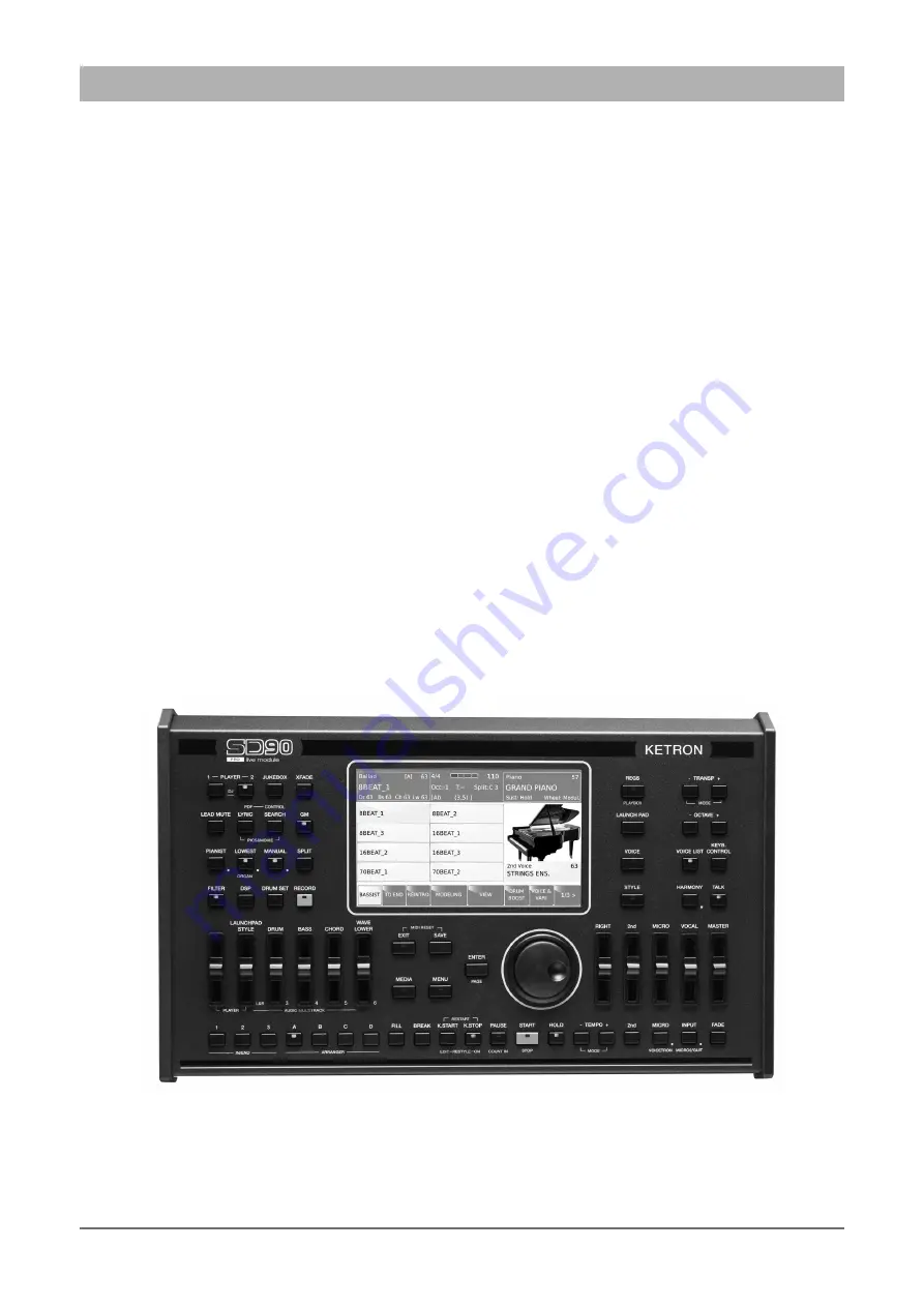 KETRON SD90 PRO live module Quick Manual Download Page 7